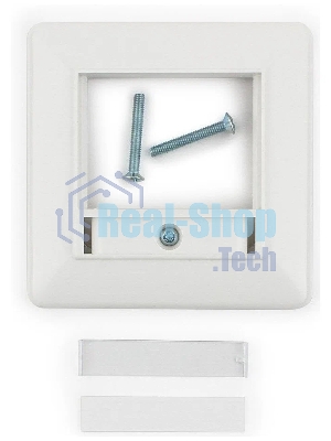 Рамка для розетки квадратная 80x80 евро белая с металл.прокладкой