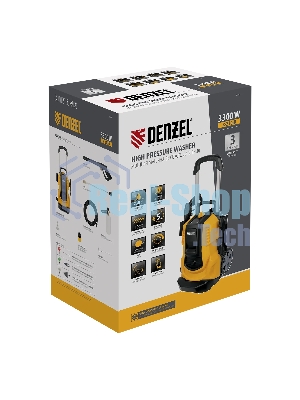 Мойка высокого давления Denzel R-230iD, 3300 Вт, 230 бар, 600 л/ч, асинх. двиг., бараб.