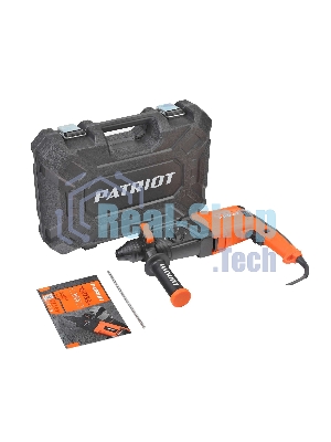 Перфоратор Patriot RH 263, SDS+, мощность 880 Вт, 2.9 Дж, 3 режима работы, макс.диаметр 26мм, глубиномер, кейс