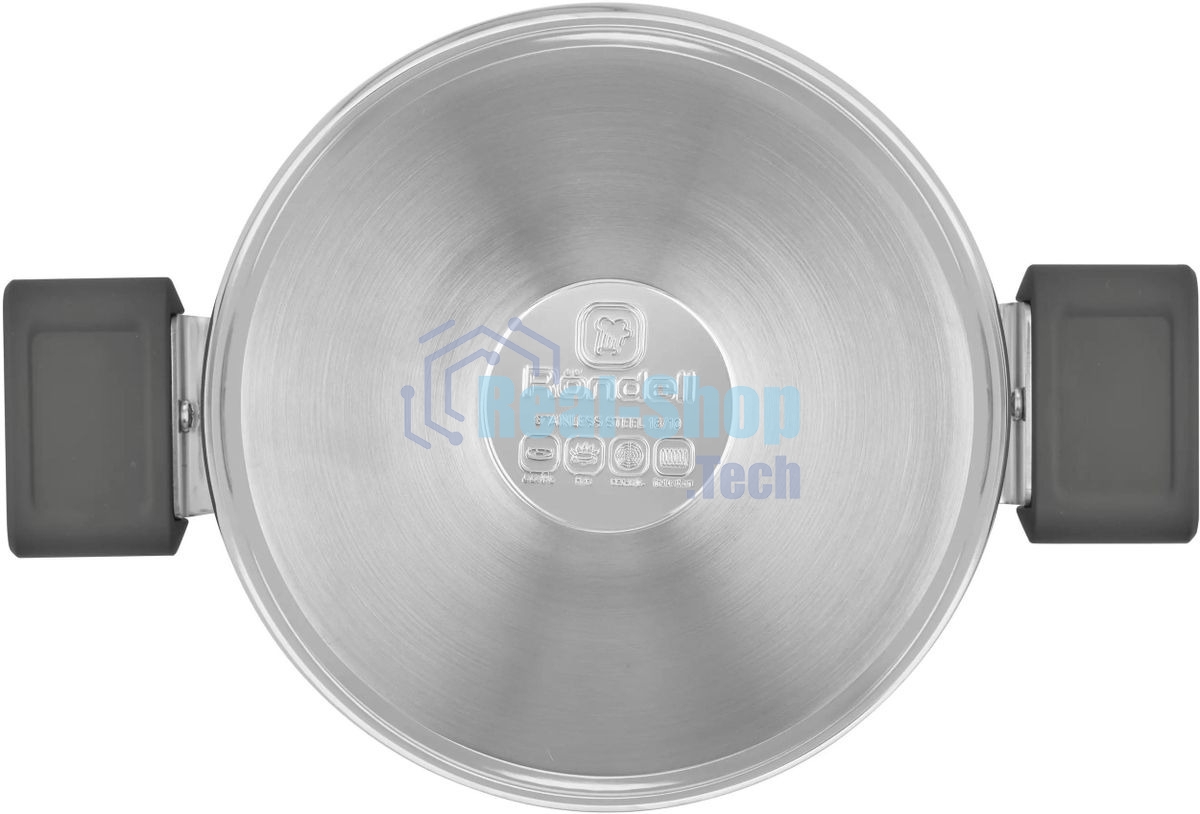 Кастрюля Rondell Quadro RDS-1597, 5.1 л, 24 см, с крышкой, сталь