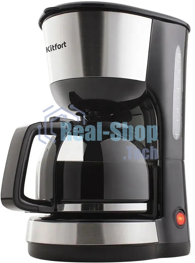 Кофеварка капельная Kitfort КТ-715 черный, исп. кофе - молотый, 1,2 л, 1000 Вт.