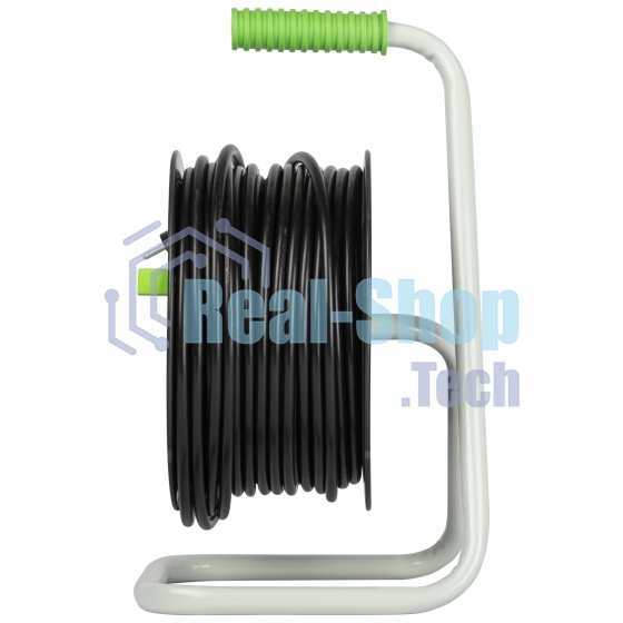 Удлинитель силовой ЭРА GREEN LINE KAT-3x1.5-50m Greenline на катушке пластик 4 розетки с заземлением 50 м ПВС 3x1.5 мм2