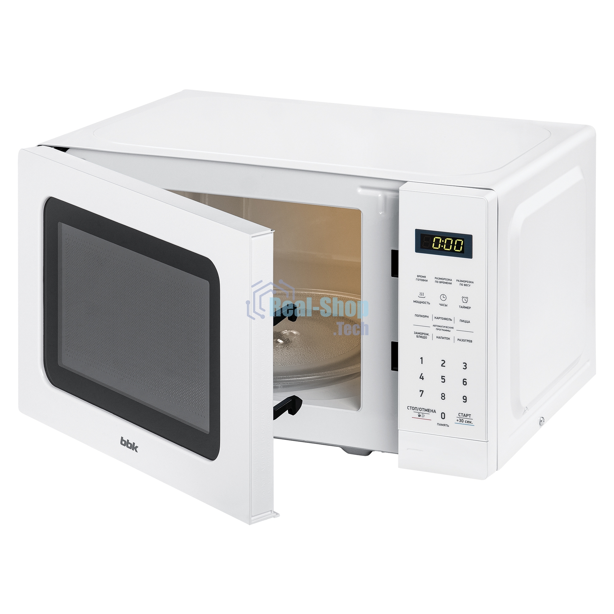 Микроволновая печь BBK 20MWS-767S/W белый, 20 л, 700 Вт, переключатели - сенсорные