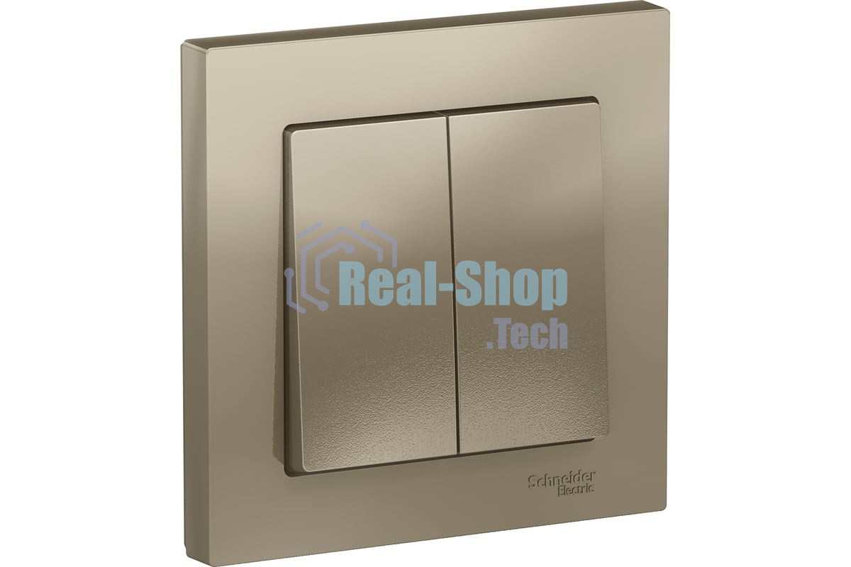 Выключатель 2-кл. СП AtlasDesign 10А IP20 (сх. 5) 10AX в сборе шампань SchE ATN000552