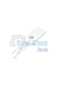 Портативный аккумулятор Powerbank Perfeo ABSOLUTE 10000mah In Micro usb,USB /Out USB,Micro usb,Type-C,Lightning, 2.1А/ белый (PF_B4879)