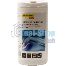 Салфетки Silwerhof DAILY для экранов мониторов/плазменных/ЖК телевизоров/ноутбуков туба 100шт влажных