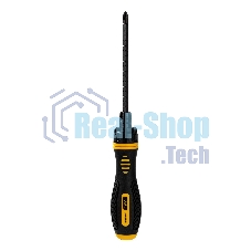 Двухсторонняя отвертка с трещеткой Deli DL626011 PH2+SL6x180 мм 6/PH2x180мм. Материал биты: Cr-V. Общая длина: 180-230 мм. Диаметр хвостовика: 6,3 мм.