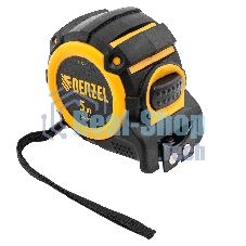 Рулетка Denzel 5 м х 32 мм, автоматич. фиксац., нейлон. покрытие, магнит. зацеп, двухстор. разметка