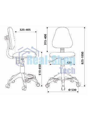 Кресло детское Бюрократ KD-4-F/TW-55 TW-55 голубой колеса голубой