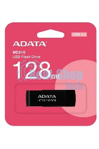 Флешка USB ADATA UC310 (UC310-128G-RBK), 128Gb, USB 3.2 Gen 1, R/W 100/30, черный