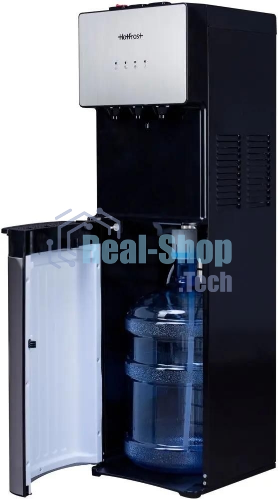 Кулер для воды Hotfrost V400AS, нижняя загрузка, нагрев 90 °С, охлаждение 10 °С, серебристый/черный