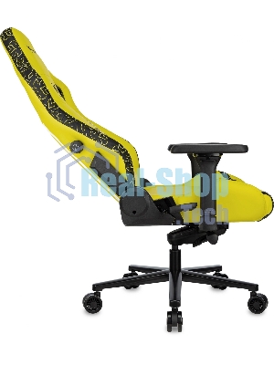 Кресло Knight Craft Dragon желтый, экокожа, 120 кг, механизм качания