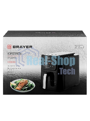 Аэрогриль Brayer 2041BR черный, 1500 Вт, 5 л, сенсор, 8 программ
