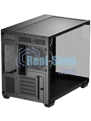 Компьютерный корпус Deepcool CG330 3F без БП, боковое окно (панорама), 3x120мм ARGB PWM вентилятора, черный, mATX
