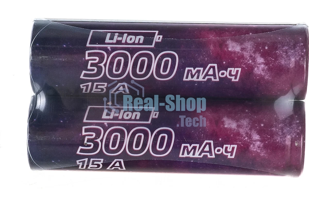 Аккумулятор 18650 Li-ion 3000мА.ч без защиты высокотоковый низкая шляпка (уп.2шт) КОСМОС KOC18650Li30UL20CS2