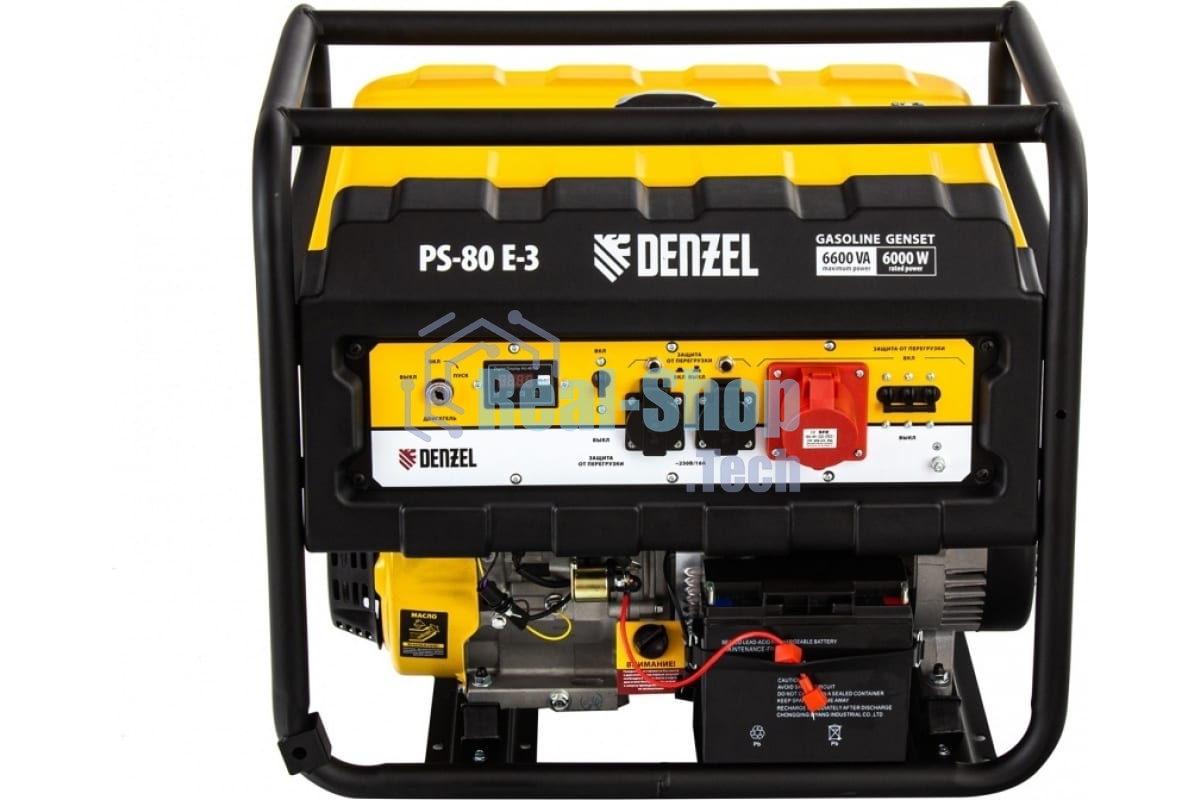 Электрогенератор бензиновый Denzel PS 80 E-3, 6.5 кВт, 85 дБ, 87 кг