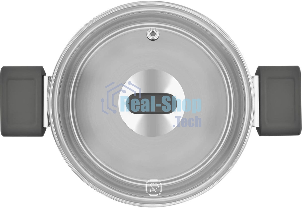 Кастрюля Rondell Quadro RDS-1597, 5.1 л, 24 см, с крышкой, сталь