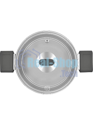 Кастрюля Rondell Quadro RDS-1597, 5.1 л, 24 см, с крышкой, сталь