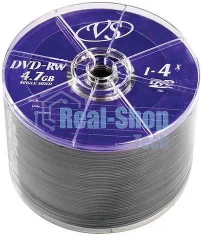 Диск DVD-RW VS (PERFEO) 4.7 Gb, 4x, Bulk (50), (50/600).