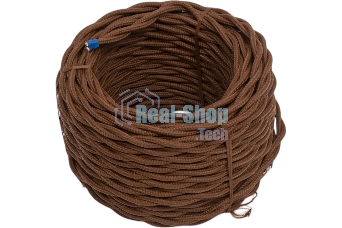Провод Bironi B1-424-72-20 2*1,5 витой, коричневый матовый, 20 м