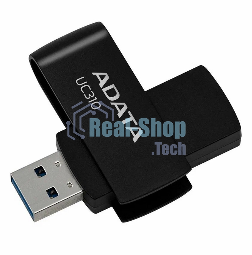 Флешка USB ADATA UC310 (UC310-128G-RBK), 128Gb, USB 3.2 Gen 1, R/W 100/30, черный