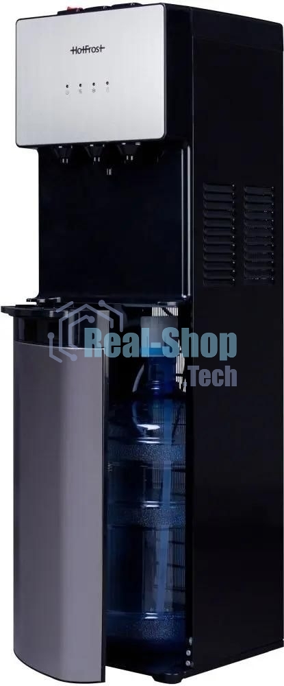 Кулер для воды Hotfrost V400AS, нижняя загрузка, нагрев 90 °С, охлаждение 10 °С, серебристый/черный