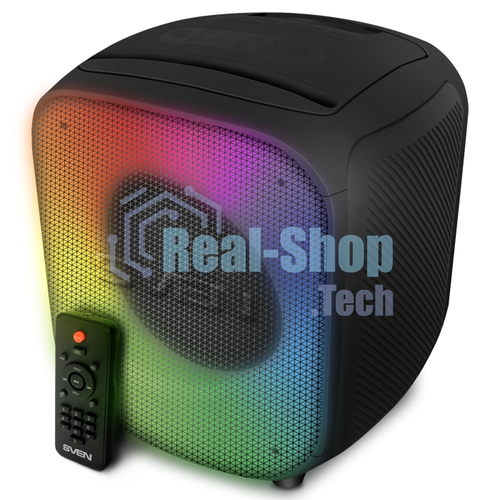 Портативная колонка SVEN PS-555, черный, 65 Вт (RMS), Bluetooth, USB, microSD, пульт