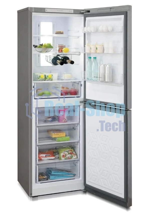 Холодильник Бирюса Б-I940NF нержавеющая сталь двухкамерный 210/130л морозилка снизу, No Frost