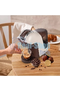 Кофеварка капсульная Kitfort КТ-7448 коричневый/бежевый, исп. кофе - капсулы/молотый, 1 л, 1400 Вт, 19 Бар.