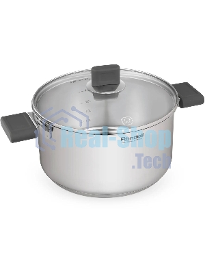 Кастрюля Rondell Quadro RDS-1597, 5.1 л, 24 см, с крышкой, сталь
