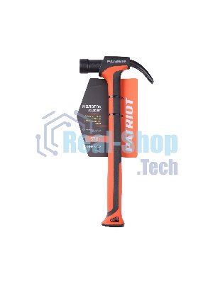 Молоток-гвоздодер Patriot NHF 450 S, кругл.боек 450 гр, 50-58 HRC, fiberglas+TPR рукоять, малый вес, компактный размер, антивибрацион.система, магнитный гвоздодержатель, покрытием PTFE (Teflon), 570 гр, 318 мм