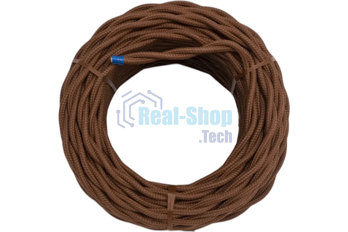 Провод Bironi B1-424-72-20 2*1,5 витой, коричневый матовый, 20 м
