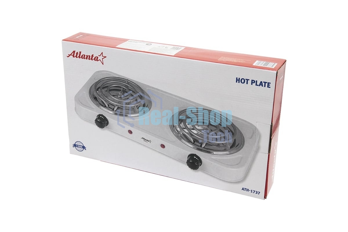Плита настольная электрическая двухконфорочная Atlanta ATH-1737 белый