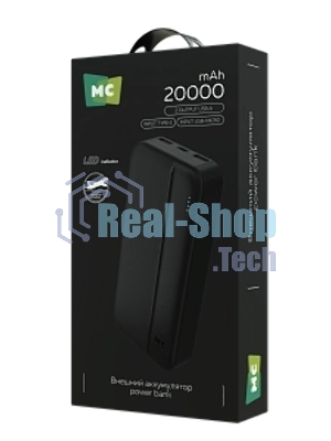 Портативный аккумулятор MORE CHOICE (4620202552914) PB25-20 20000mAh 2USB+Type-C+1micro USB 2.0A, черный