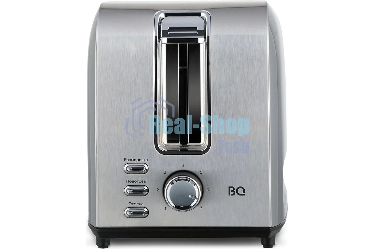 Тостер BQ T1009 Steel-Black, Мощность 800 Вт, 7 степеней поджаривания