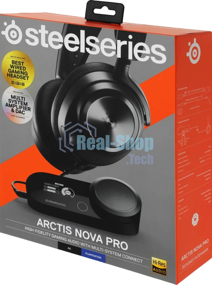 Гарнитура проводная с микрофоном Steelseries Arctic Nova Pro черный 1.5м накладные оголовье (61527)