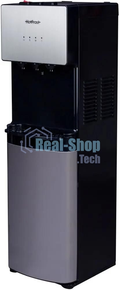 Кулер для воды Hotfrost V400AS, нижняя загрузка, нагрев 90 °С, охлаждение 10 °С, серебристый/черный