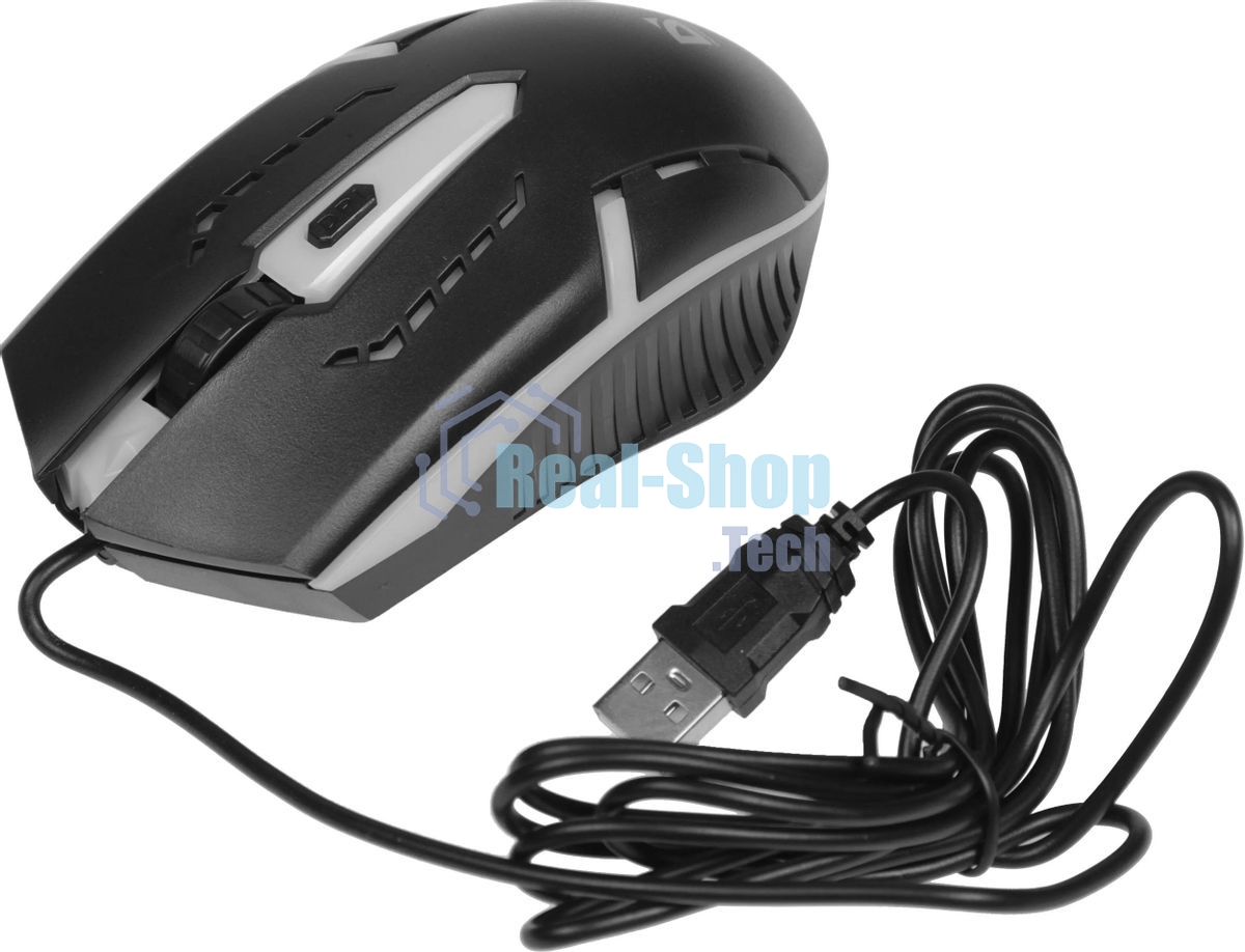 Мышь проводная Defender Hit MB-601 черный, 1200 dpi, USB, кнопки - 4