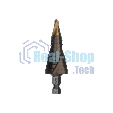 Сверло ступенчатое Denzel 6-8-10-12-14-16-18-20-22-24-26-28-30мм, Р6М5К5, 6-гр. хвостовик 723614