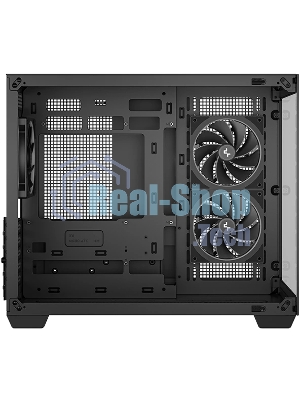 Компьютерный корпус Deepcool CG330 3F без БП, боковое окно (панорама), 3x120мм ARGB PWM вентилятора, черный, mATX