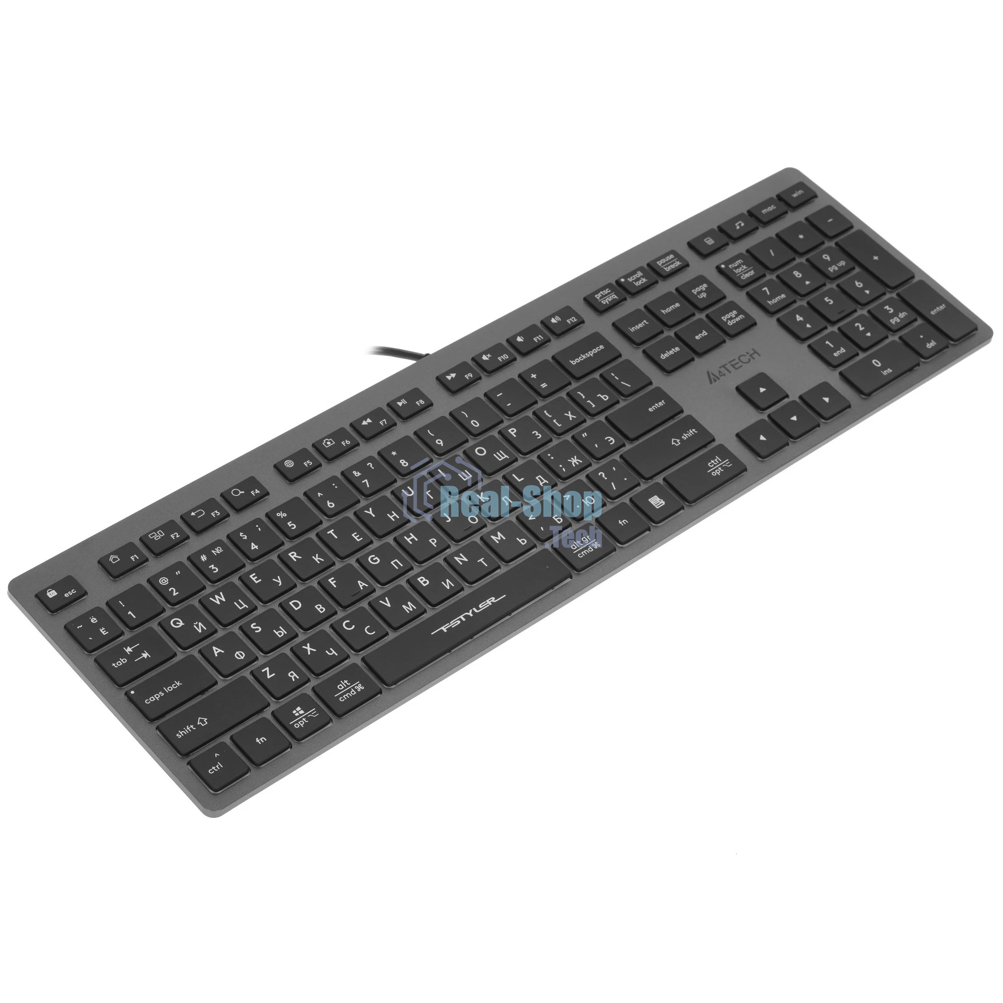 Клавиатура A4Tech Fstyler FX60H проводная, USB Type-A, серый