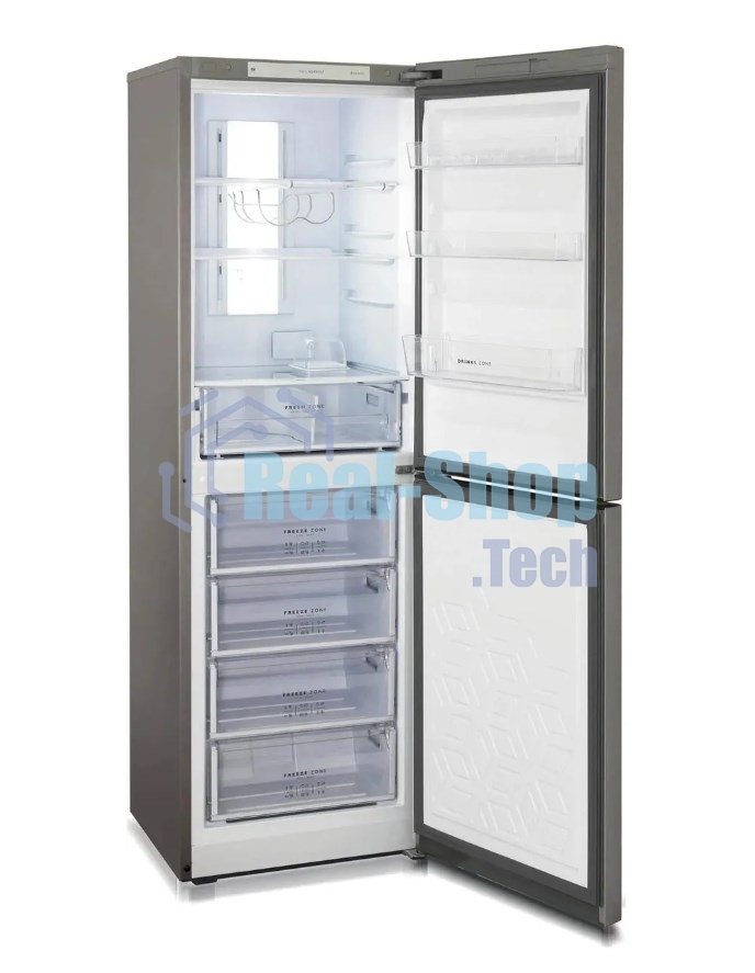 Холодильник Бирюса Б-I940NF нержавеющая сталь двухкамерный 210/130л морозилка снизу, No Frost