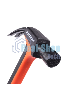 Молоток-гвоздодер Patriot NHF 450 S, кругл.боек 450 гр, 50-58 HRC, fiberglas+TPR рукоять, малый вес, компактный размер, антивибрацион.система, магнитный гвоздодержатель, покрытием PTFE (Teflon), 570 гр, 318 мм