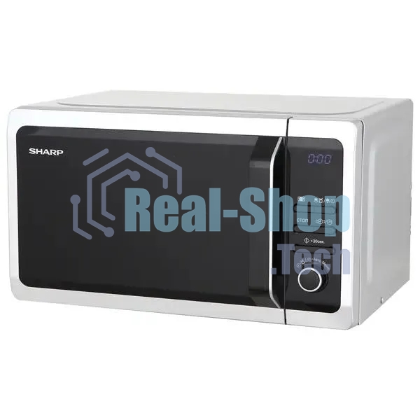 Микроволновая печь Sharp R2852RSL серебристый, 20 л, 800 Вт, переключатели - кнопки/поворотный механизм