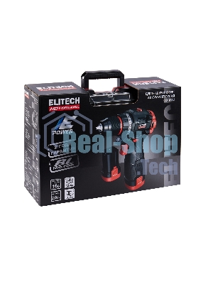 Дрель-шуруповерт Elitech CD 16L2, 16 В, 2 Ач, 55 Нм, бесщеточный
