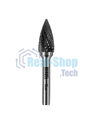 Борфреза по металлу Denzel твердосплавная, параболическая заостренная, тип-G, 12 мм