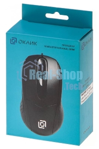 Мышь проводная Oklick 305M черный, 1000 dpi, USB, кнопки - 3
