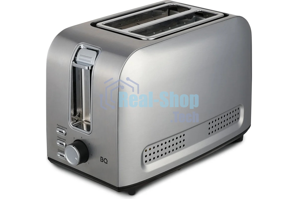Тостер BQ T1009 Steel-Black, Мощность 800 Вт, 7 степеней поджаривания