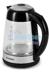 Чайник электрический Hyundai HYK-G3803 1.7л. 2200Вт черный/серебристый (корпус: стекло)