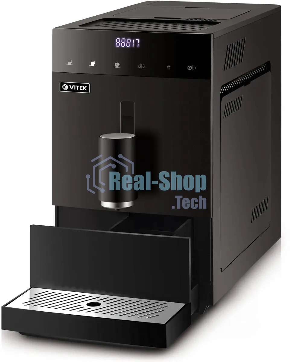 Кофемашина автоматическая Vitek Metropolis VT-8700 черный, зерновой кофе, 1.2 л, 1350 Вт, 20 Бар